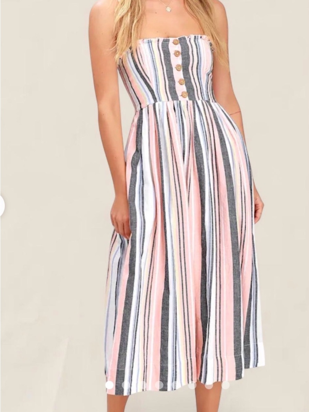 Free People Lilah striped midi sun dress